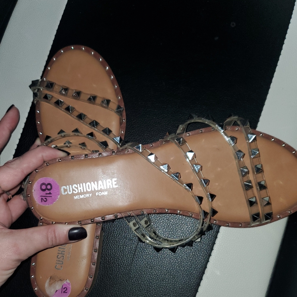 Women's Studded Sandals - Silver - Picture 2 of 3